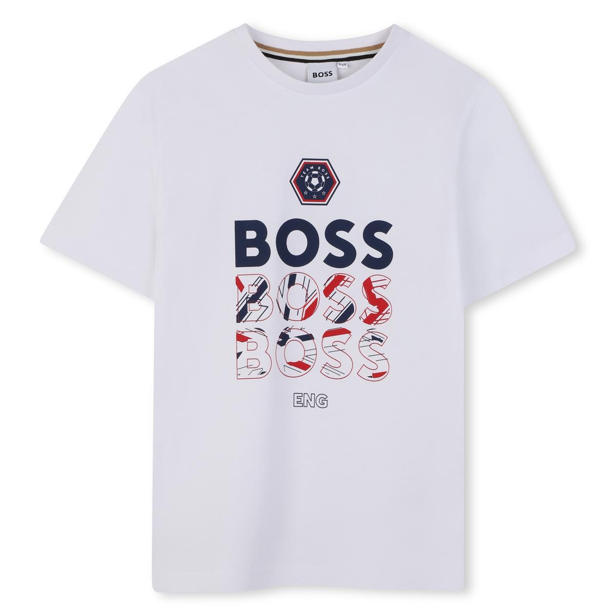 BOSS BOYS WHITE ENGLAND LOGO T SHIRT J53253
