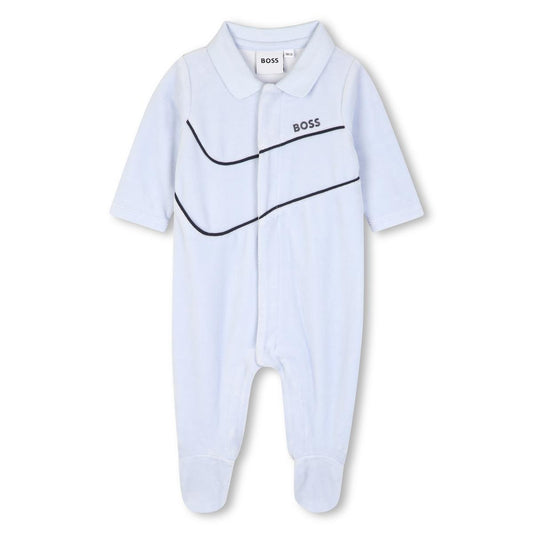 BOSS NB PALE BLUE BABY GROW +GIFT BOX J53288