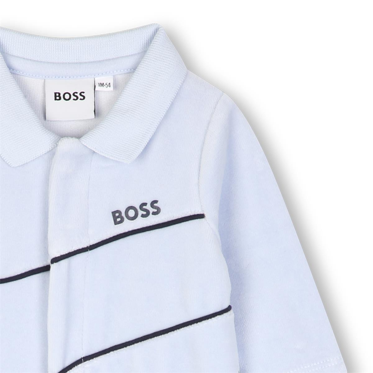 BOSS NB PALE BLUE BABY GROW +GIFT BOX J53288