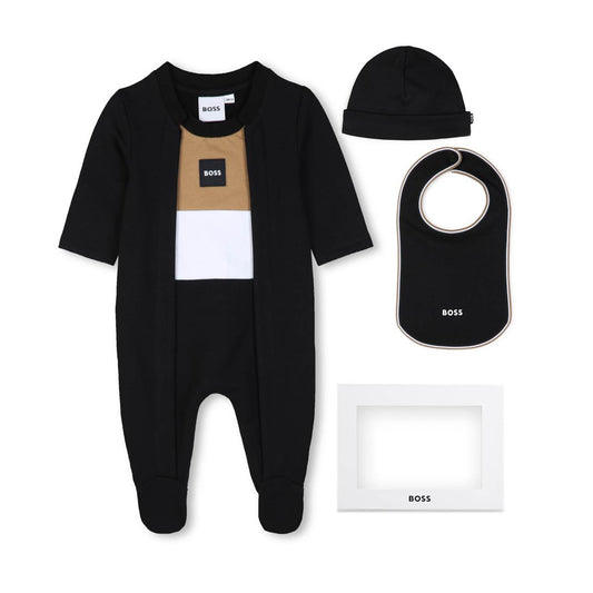BOSS NB BLACK BABY BOY 3PC SET +GIFT BOX J53292
