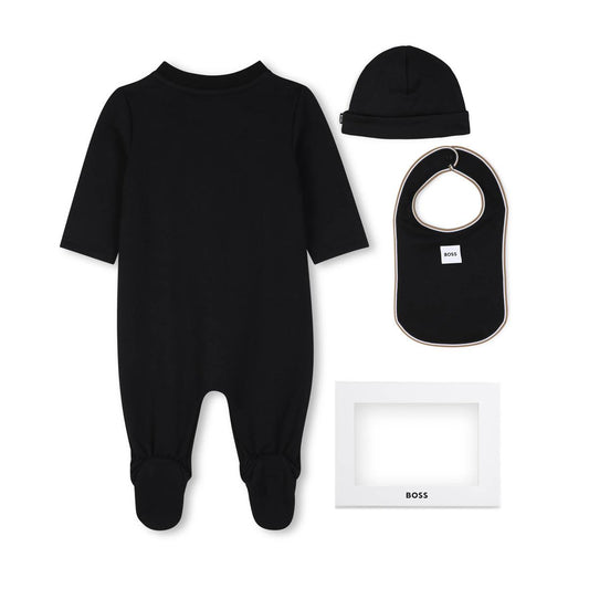 BOSS NB BLACK BABY BOY 3PC SET +GIFT BOX J53292
