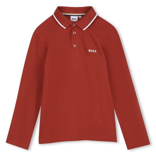 BOSS BOYS CRIMSON RED POLO SHIRT J53376