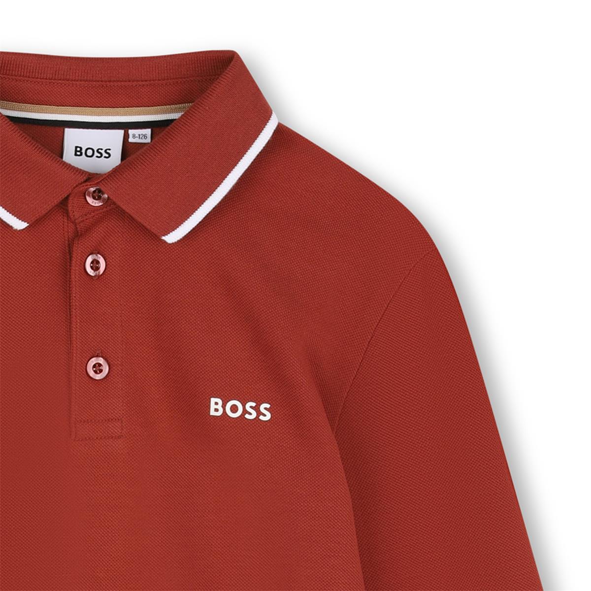 BOSS BOYS CRIMSON RED POLO SHIRT J53376