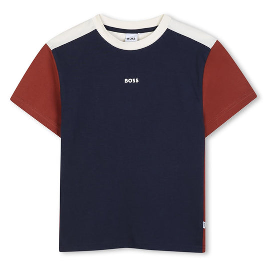 BOSS BOYS NAVY/RED T SHIRT J53422