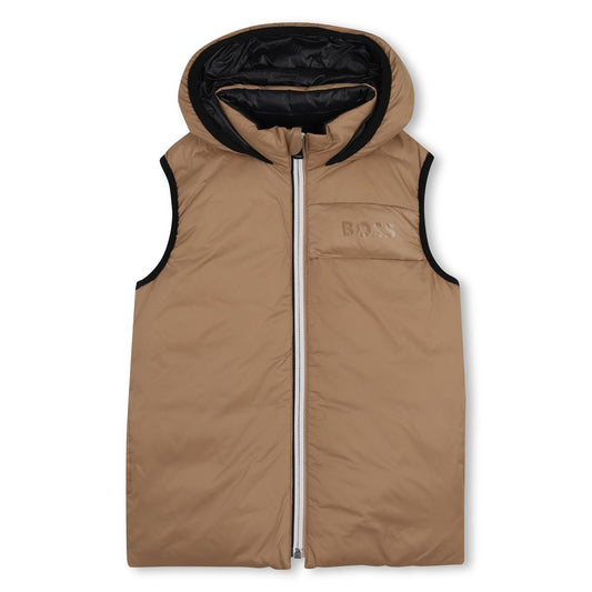 BOSS BOY BEIGE REVERSIBLE BODY WARMER/GILET J53436