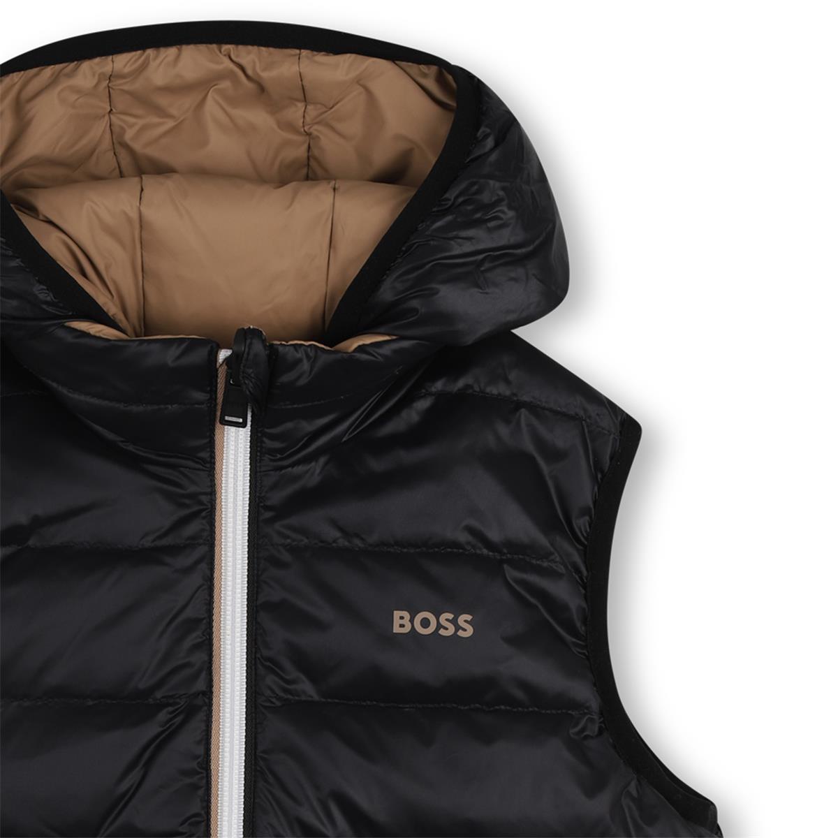 BOSS BOY BEIGE REVERSIBLE BODY WARMER/GILET J53436