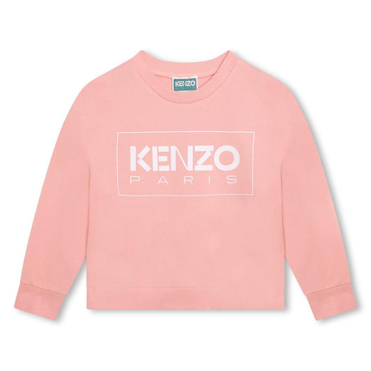 KENZO Kids Girls Pink Logo Sweatshirt