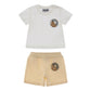 MOSCHINO BABY/TODDLER WHITE/BEIGE SHORTS SET M6G00M