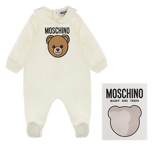 MOSCHINO NEW BORN BEIGE BABY GROW MUY098