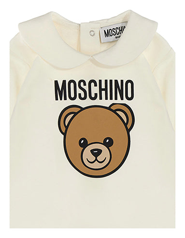 MOSCHINO NEW BORN BEIGE BABY GROW MUY098