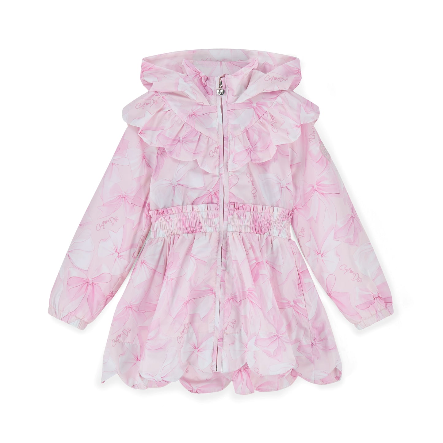 A DEE RIVER BOW PRINT PINK BLOSSOM HOODED JACKET S261201
