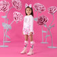 A DEE AMAYA ROSE PRINT SHORT SET W261506