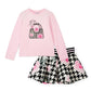 A DEE AMY HOUNDSTOOTH PRINT SHORT SET W261509