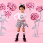A DEE AMY HOUNDSTOOTH PRINT SHORT SET W261509