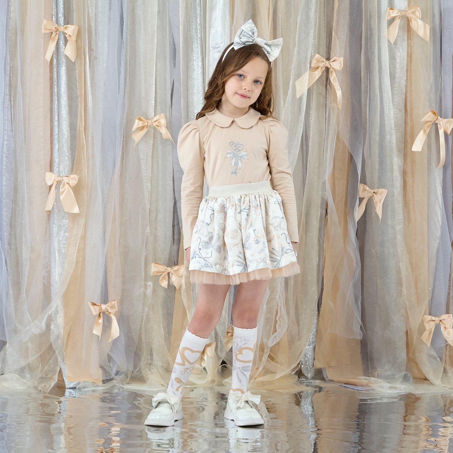 A DEE BRIE BOW PRINT SKIRT SET W262513