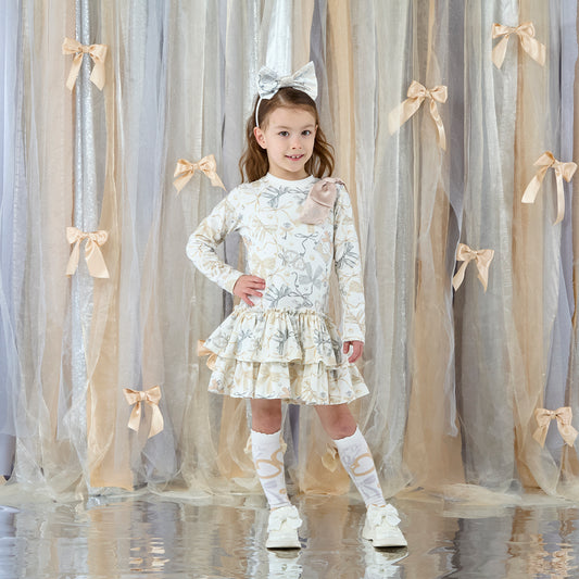 ADEE BAILEY BOW PRINT JERSEY DRESS W262708