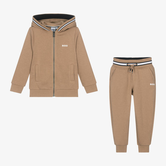 BOSS BOYS BEIGE TRACKSUIT J51135