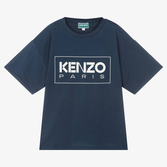 KENZO Kids Boys Navy Blue Logo T-Shirt