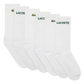 LACOSTE WHITE CREW PACK OF 6 SOCKS B46511