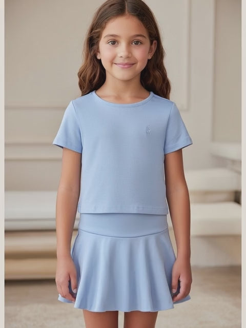 RALPH LAUREN GIRL BLUE SKIRT & TOP SET