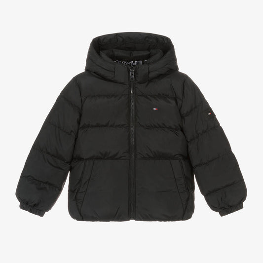 TOMMY HILFIGER BLACK PUFFER JACKET