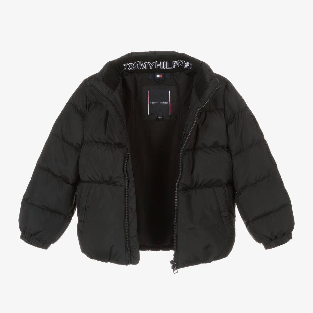 TOMMY HILFIGER BLACK PUFFER JACKET