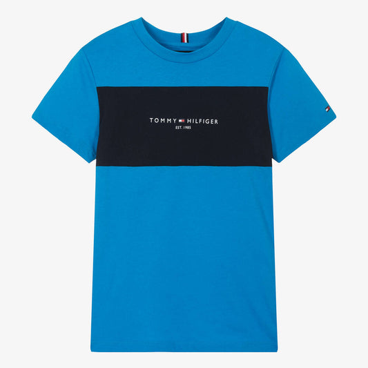 Tommy Hilfiger Blue colour block T-shirt