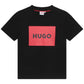 HUGO Boys Black Organic Logo T-Shirt