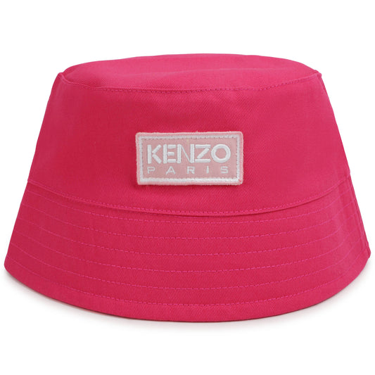 KENZO Kids Girls Pink Logo Bucket Hat