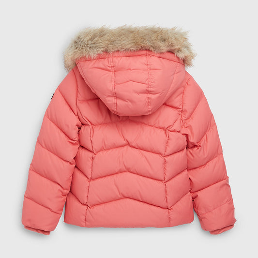 Tommy Hilfiger Girls Pink Logo Puffer Jacket (small on size)