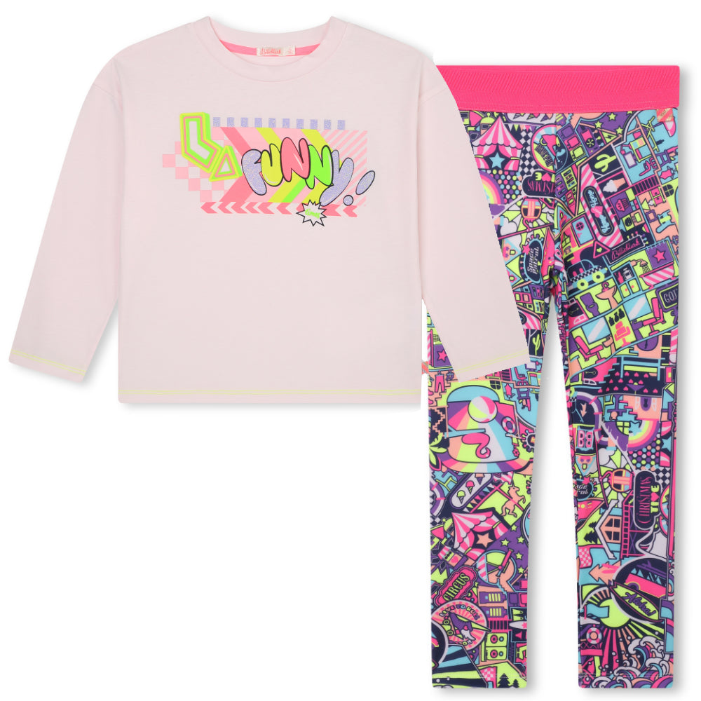 Billieblush Girls Ivory T-Shirt & Leggings Set